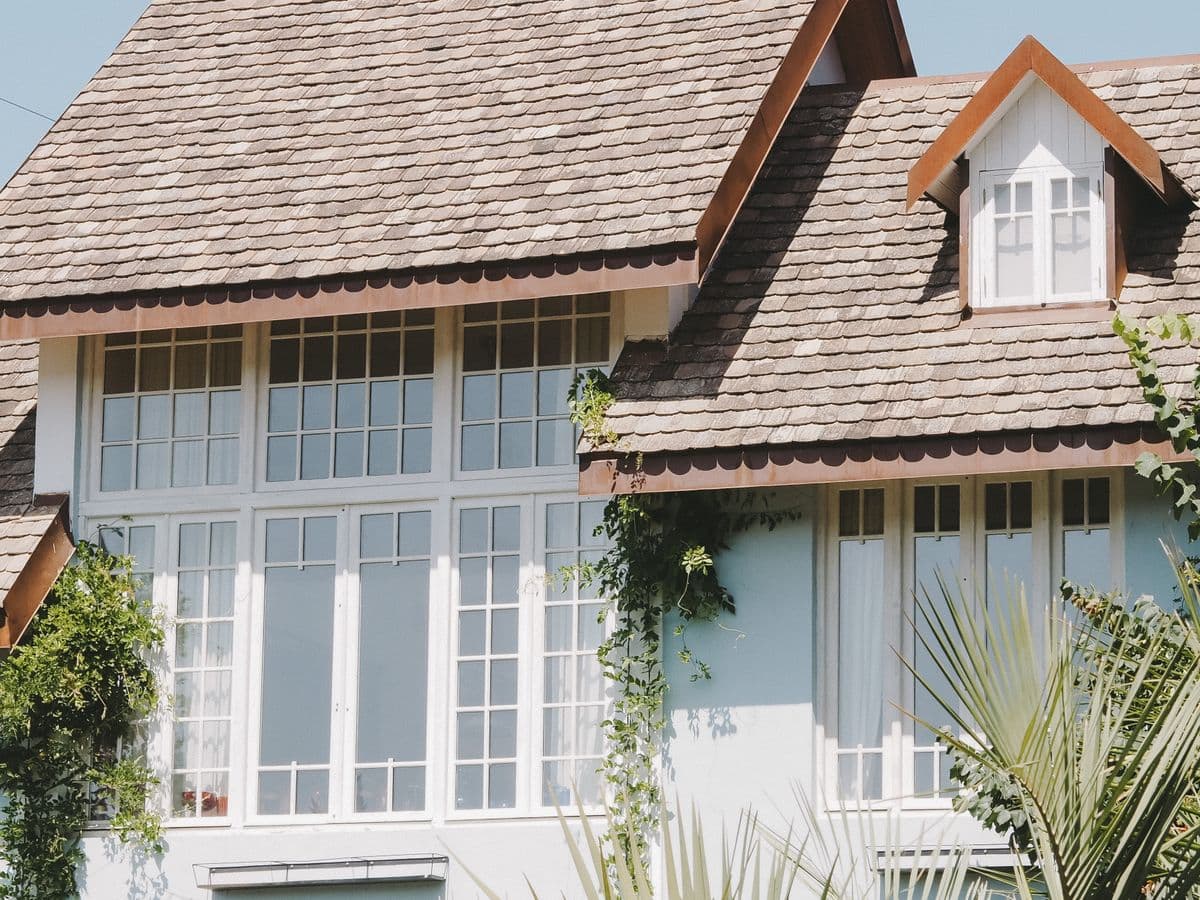 A charming home with large, clean, multi-pane windows